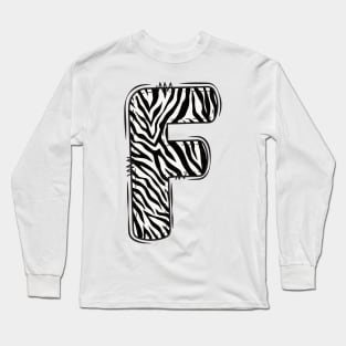 Zebra Letter F Long Sleeve T-Shirt